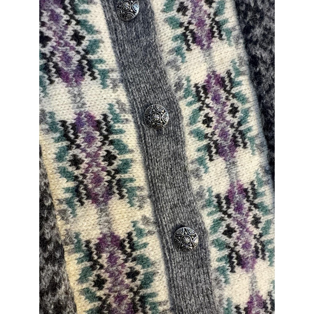 Vintage Susan Bristol Wool Cardigan Sweater M Fair Isle Western Cottagecore - Picture 7 of 7